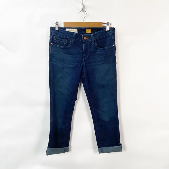 Anthropologie Pilcro and the Letterpress 28 Stet Fit Dark Wash Capri Denim - Picture 1 of 9